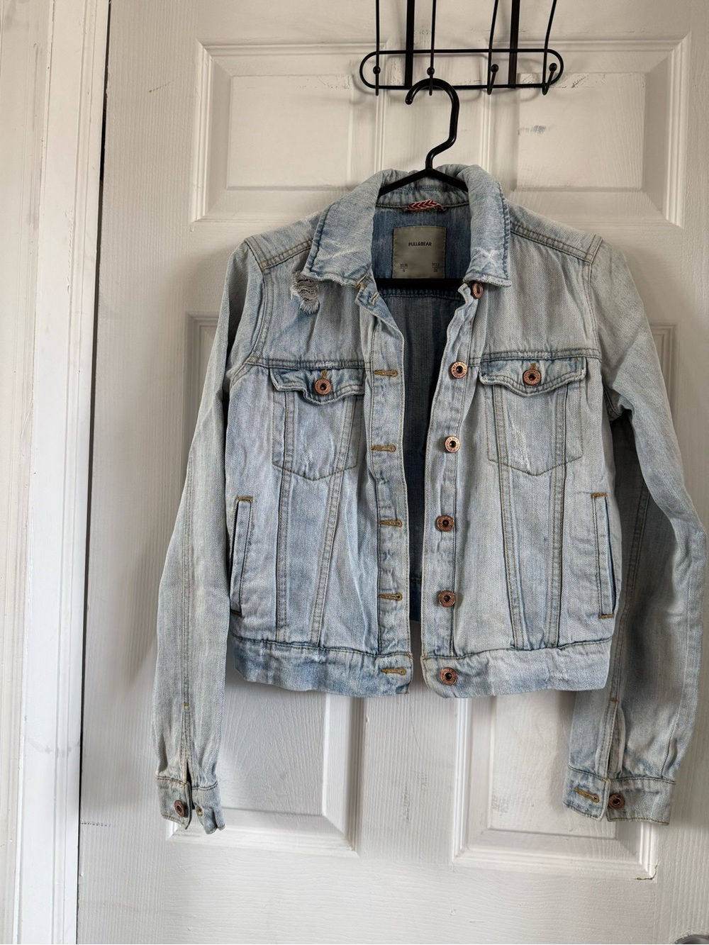 Pull&Bear Light Blue Washed Denim Jean Jacket
